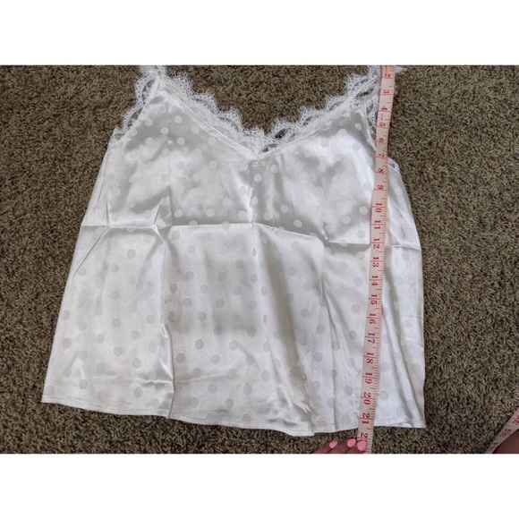 Shein White Polka Dot Lace Tank Top - Picture 3 of 5
